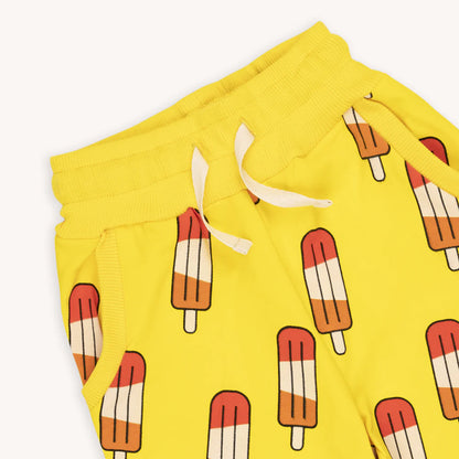 Shorts gialli con stampa ghiaccioli