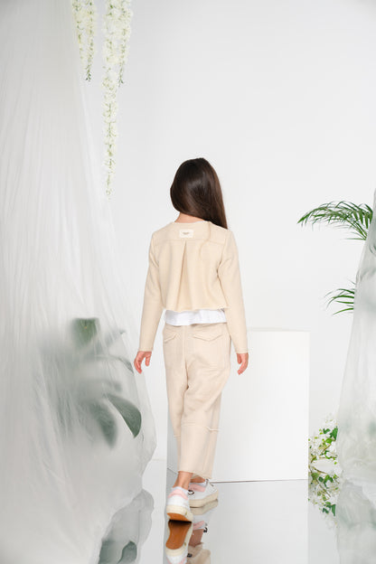 Felpa in lurex oro con spacco sul retro