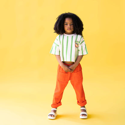 Pantalone chino rosso con tasche in cotone organico