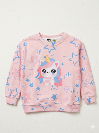 Felpa rosa Unicorn star