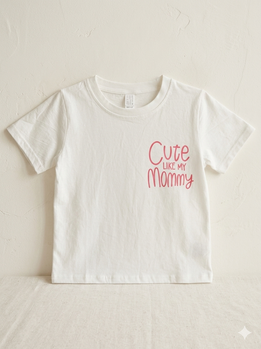 T-shirt bianca Cute like my Mommy