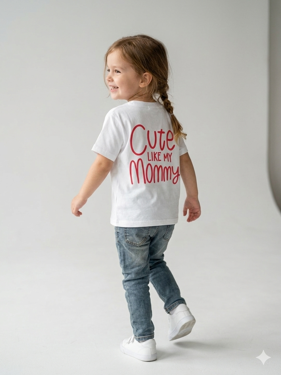 T-shirt bianca Cute like my Mommy