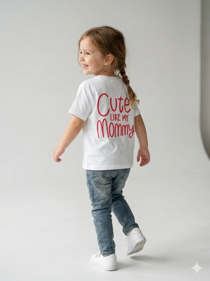 T-shirt bianca Cute like my Mommy