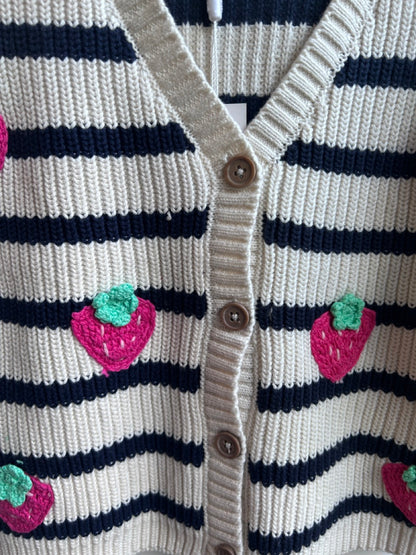 Cardigan a righe con fragole