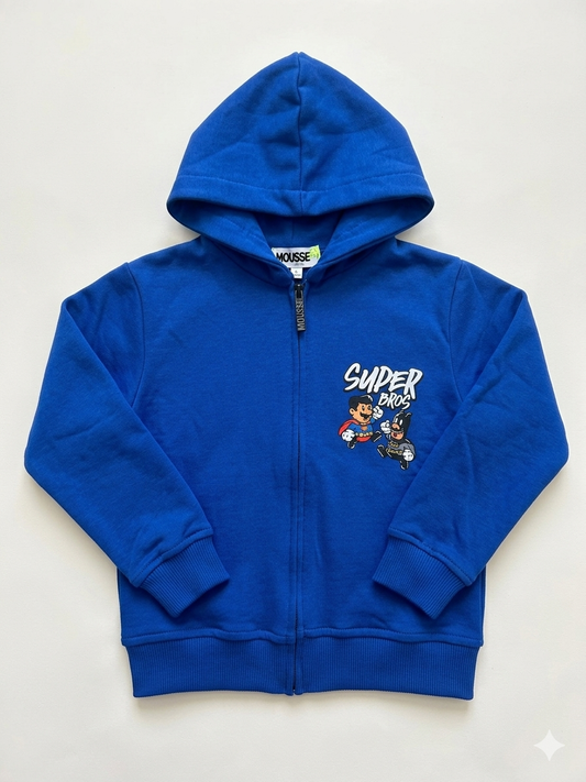 Felpa blu elettrico Super Mario