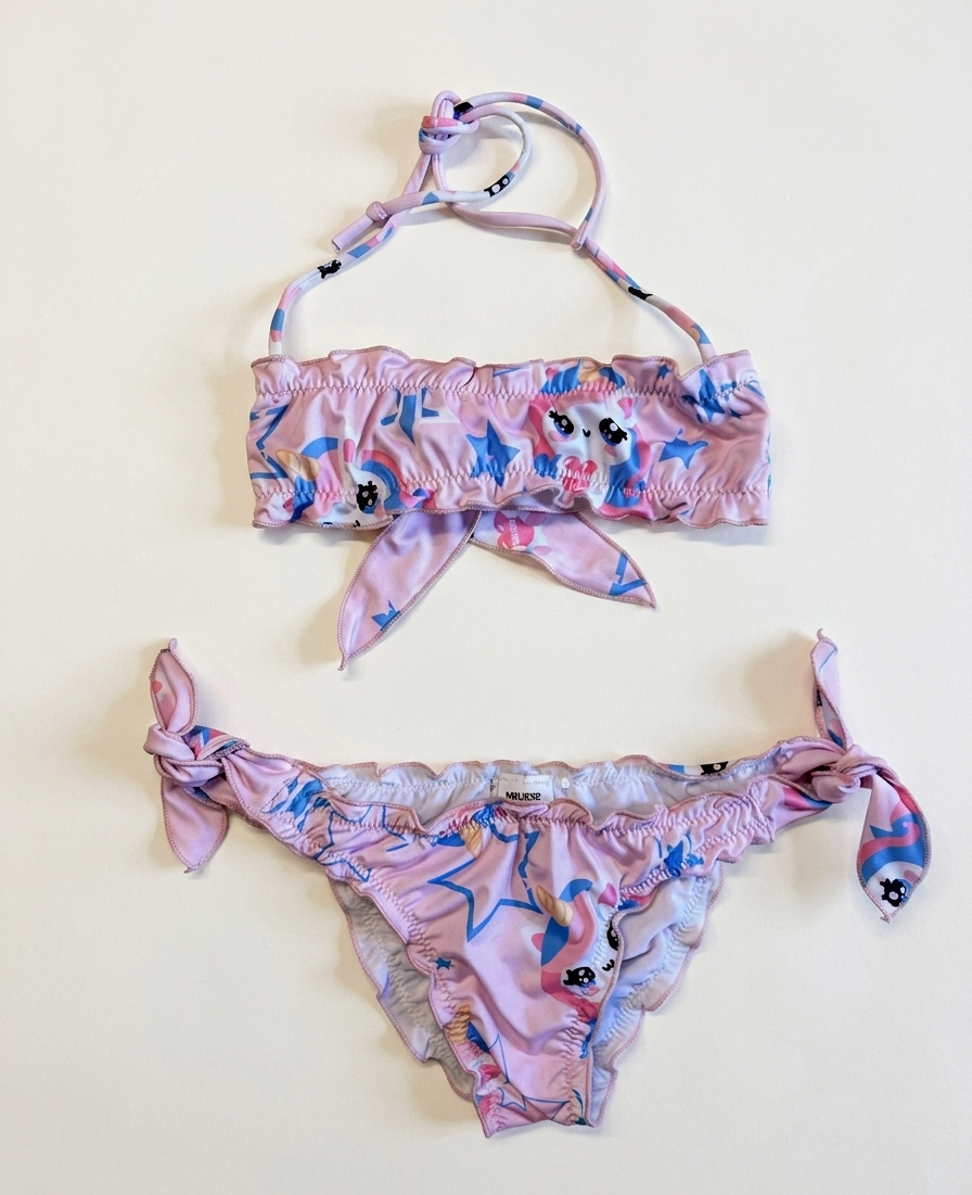 Bikini fascia rosa con Unicorni