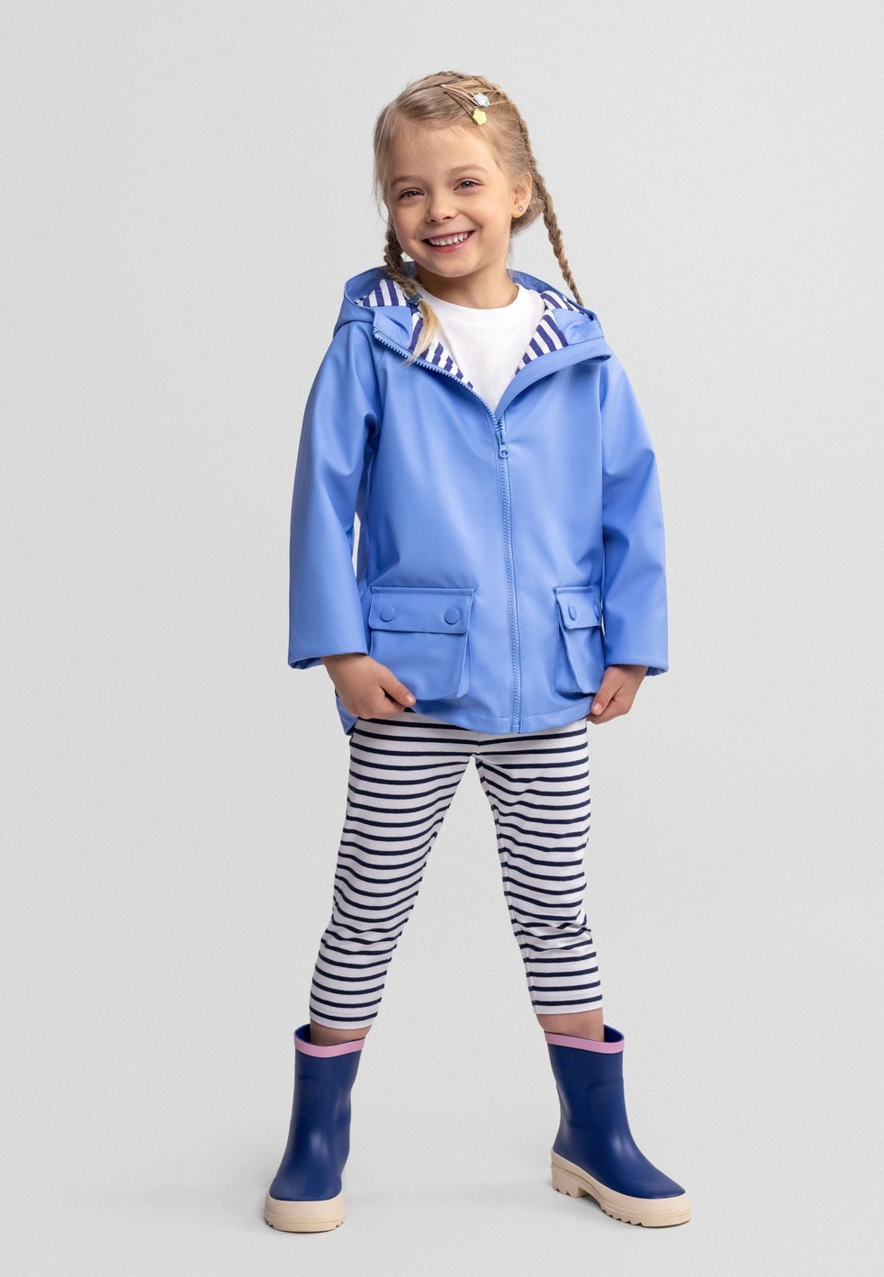 Giacca impermeabile azzurra