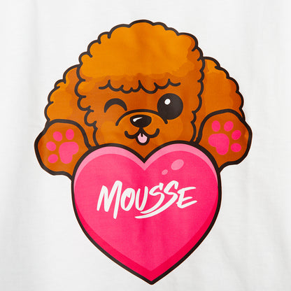 T-shirt bianca manica lunga con Arthur
