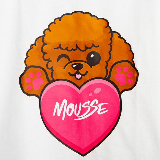 T-shirt bianca manica lunga con Arthur