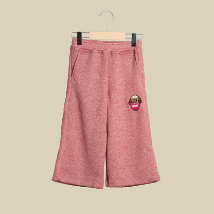 Pantalone largo in lurex rosa