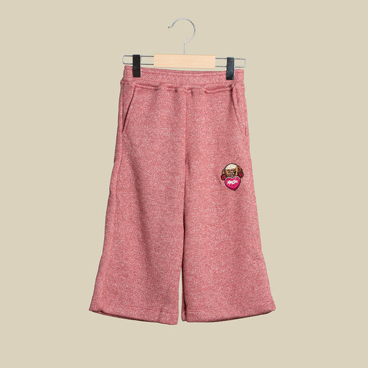 Pantalone largo in lurex rosa