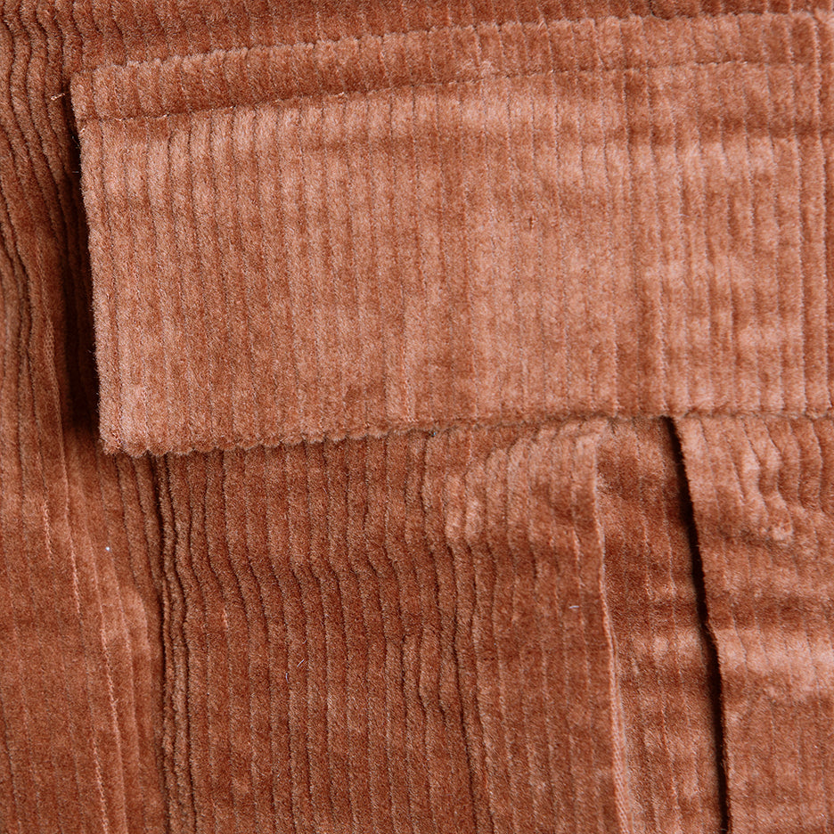 Pantalone baggy velluto a costine color tabacco