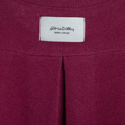 Maglia in caldo cotone color granata