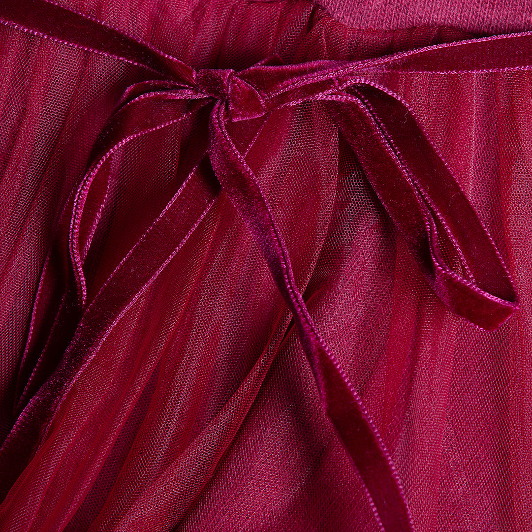 Vestito in caldo cotone color granata