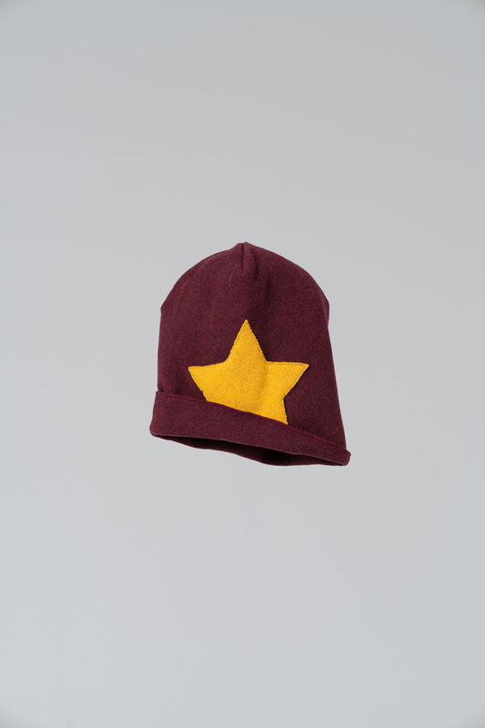 Cappellino in caldo cotone melanzana