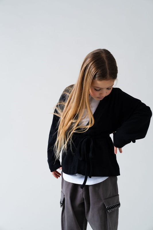 Cardigan in caldo cotone nero