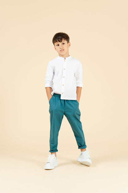 Pantalone bagghy colore pavone