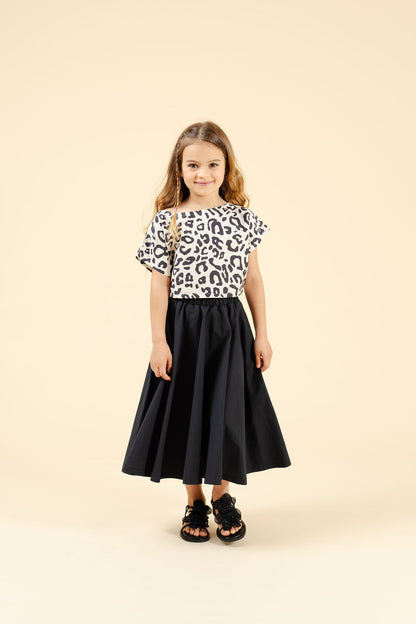 Top crop leopard in cotone