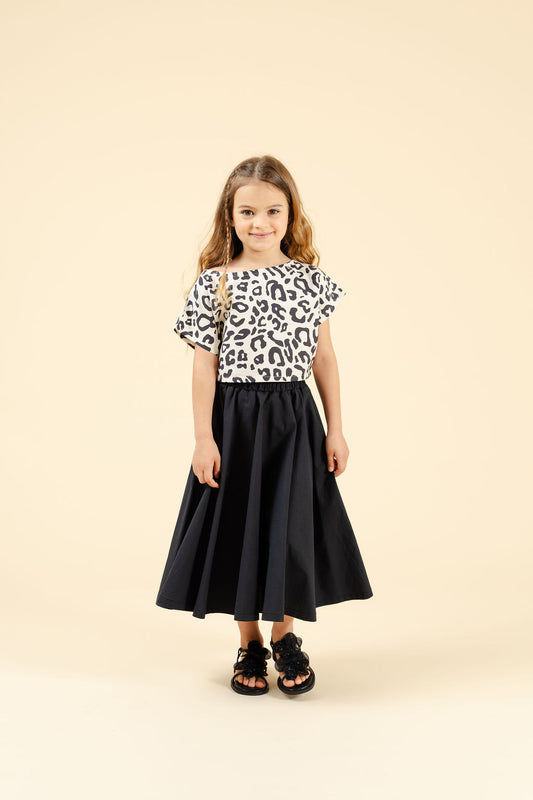 Top crop leopard in cotone