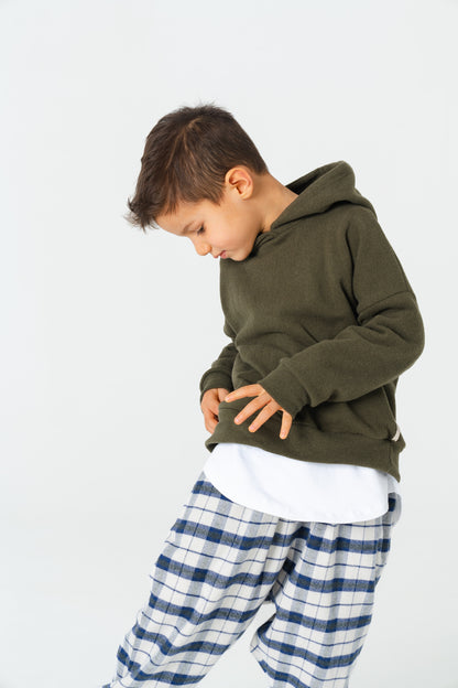 Felpa in caldo cotone verde militare