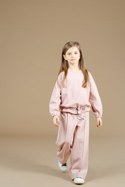 Felpa cipria con coulisse