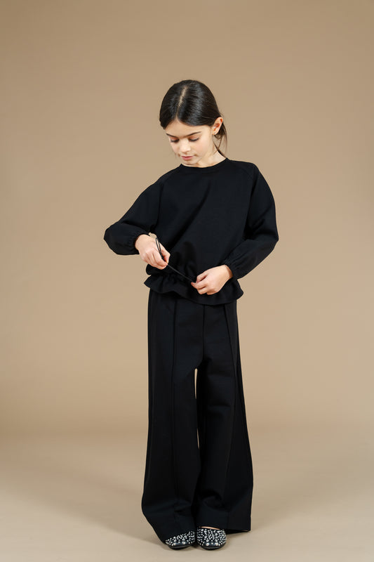 Felpa nera con coulisse