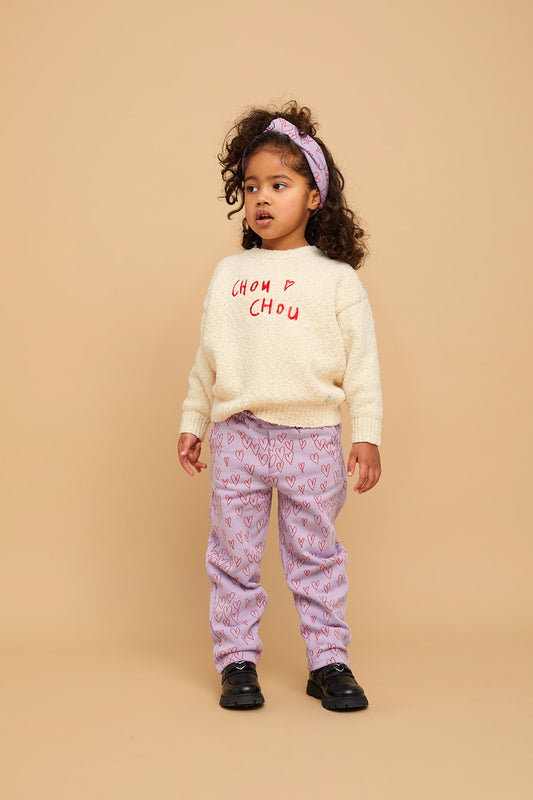 Leggings lavanda con cuori