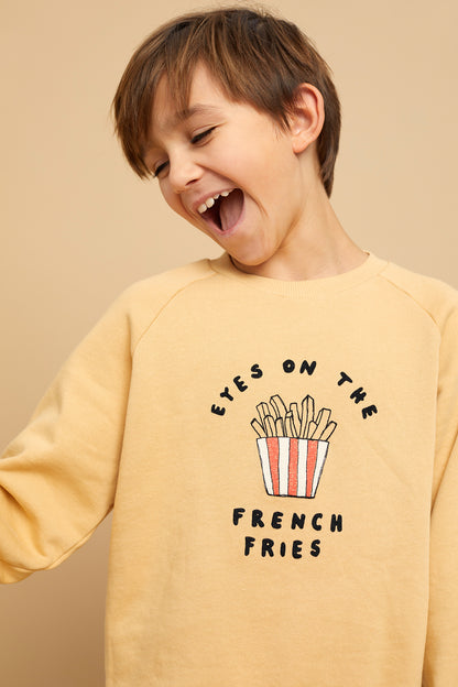 Felpa sabbia stampa French Fries