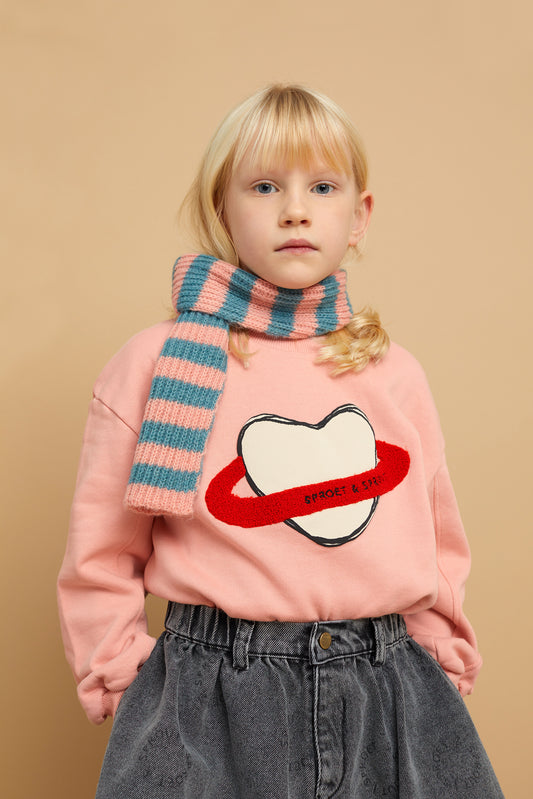 Felpa color pesca Heart Saturn