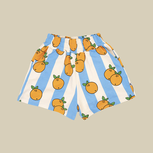 Shorts in cotone con arance all-over