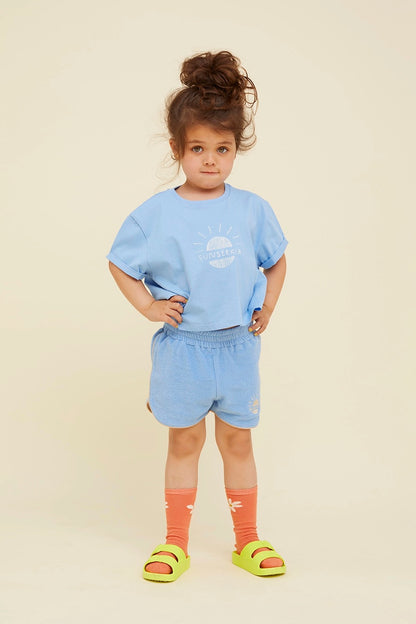 T-shirt crop azzurra Sunseeker