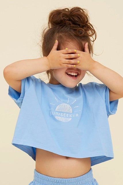 T-shirt crop azzurra Sunseeker