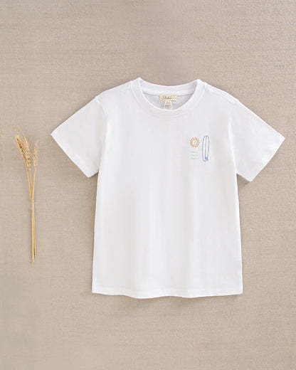 T-shirt maniche corte bianca "Vibes"