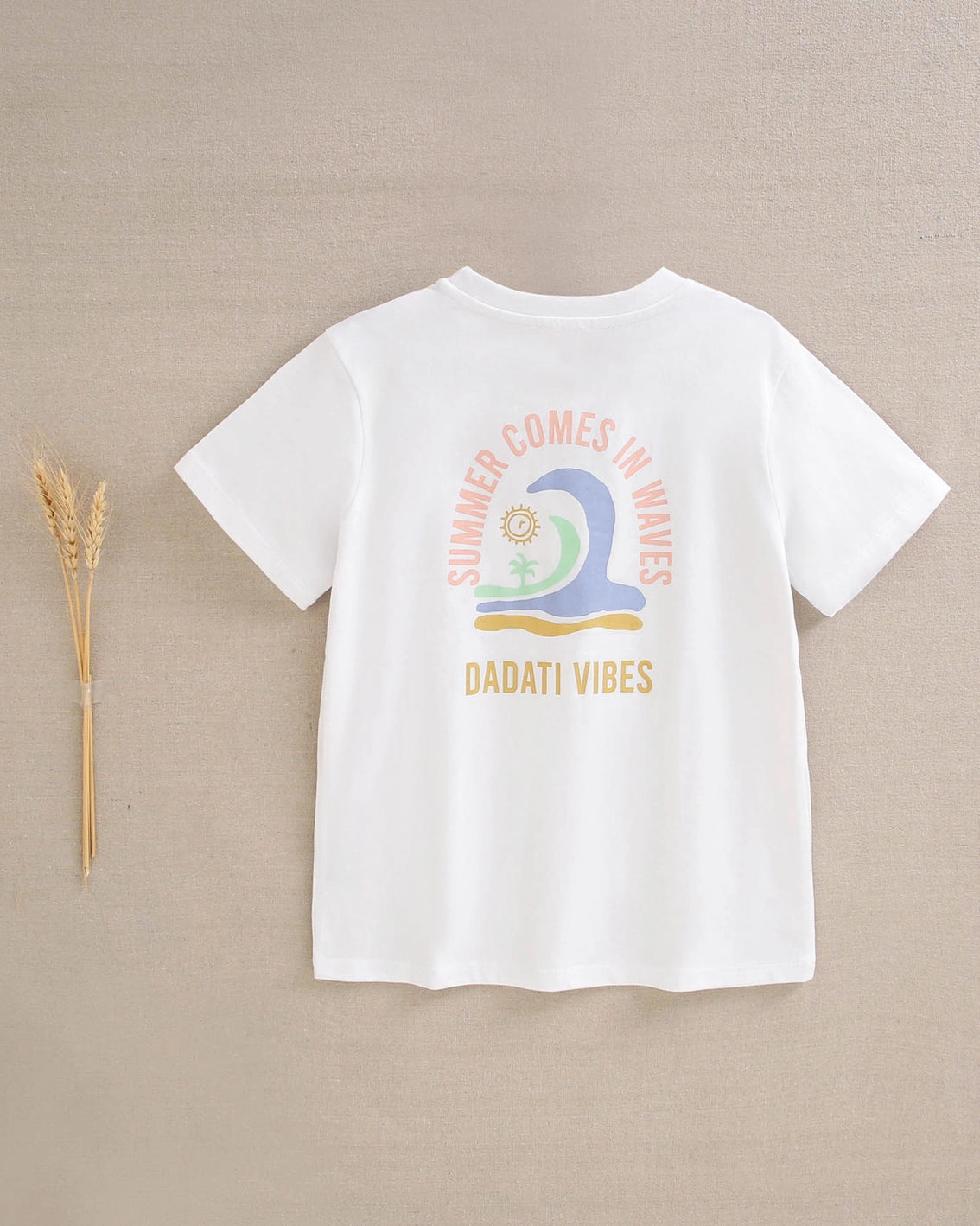 T-shirt maniche corte bianca "Vibes"