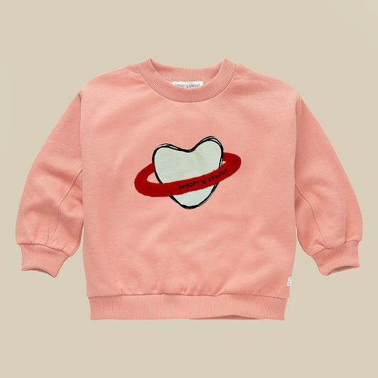 Felpa color pesca Heart Saturn