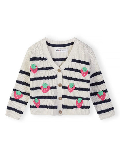 Cardigan a righe con fragole