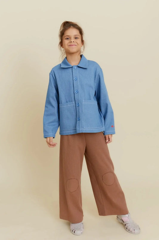 Pantaloni tabacco con toppe