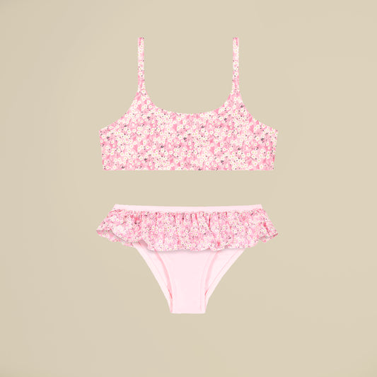 Bikini in Lycra Liberty fiori rosa