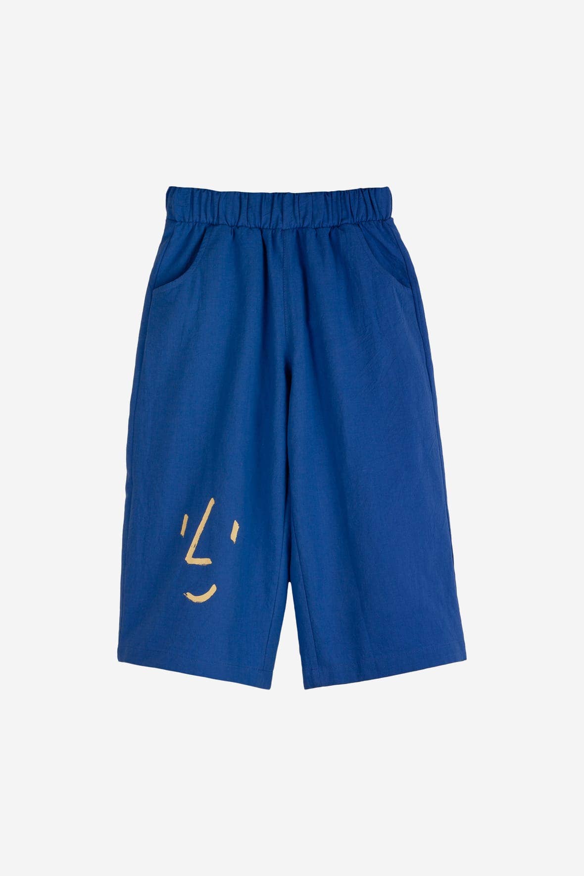 Pantaloni blu elettrico con faccia