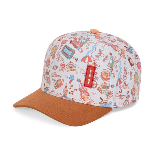 Cappellino in cotone bio fantasia London
