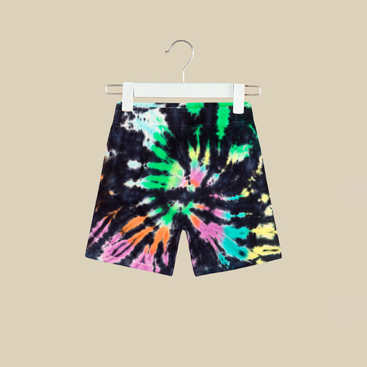 Shorts neri tie-dye multicolor