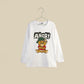 T-shirt bianca a manica lunga "Angry"