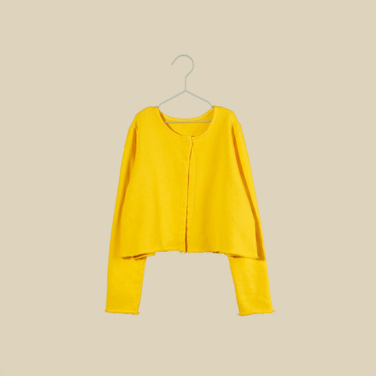 Felpina giallo girasole con bottoncino