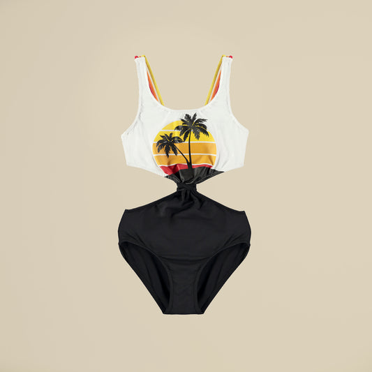 Costume trikini con palme