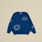 Maglione blu con stampe Smile