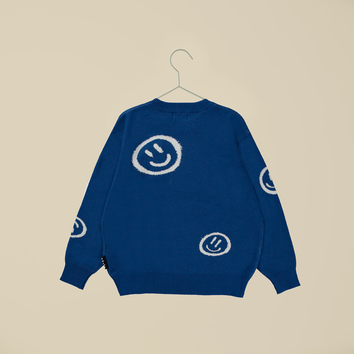 Maglione blu con stampe Smile