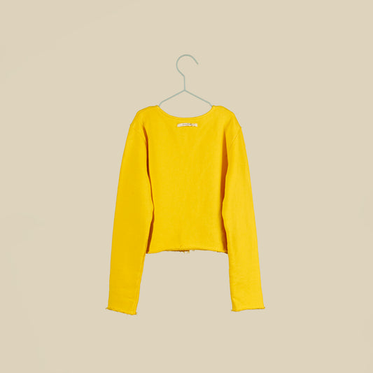 Felpina giallo girasole con bottoncino