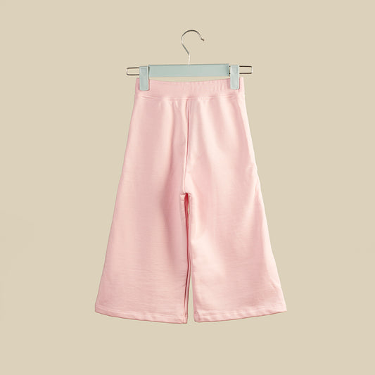 Pantalone a palazzo in cotone rosa