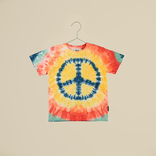 T-shirt unisex tie-dye con simbolo della pace