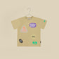 T-shirt mezze maniche con stikers colorati